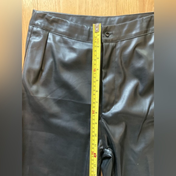 Entro Black Faux Leather Pants, Size Medium - Picture 6 of 8